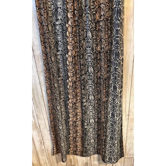 Glamour Brown Black Reptile Print Sleeveless Maxi Dress Size 14 - Picture 2 of 9